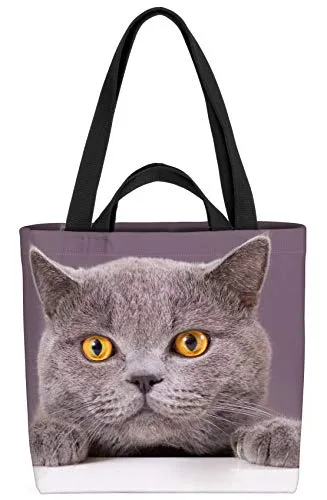 VOID Katze Britisch Kurzhaar Tasche 33x33x14cm,15l Einkaufs-Beutel Shopper Einkaufs-Tasche Bag