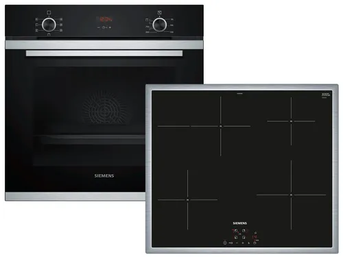 Siemens EQ212XA01Z Set Backofen HB213ABS0 Edelstahl + Induktionskochfeld EH64KBFB5E