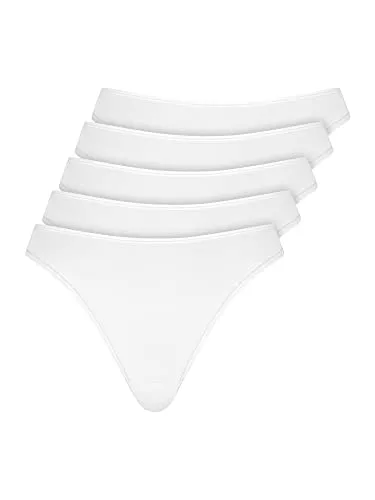 Nur Die 5er Pack String Tanga Mehrfarbig - Funktionsunterwäsche im 5er Set, aus weicher Baumwolle mit Elasthan für optimalen Tragekomfort und ansprechende Farben.