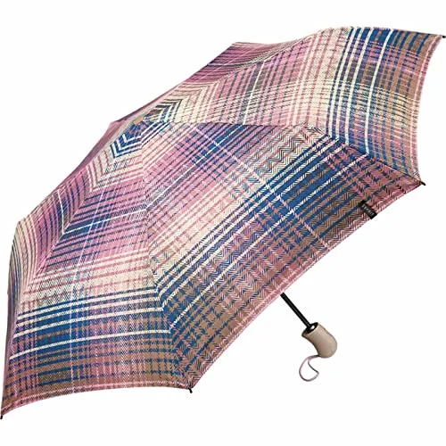 Esprit Taschenschirm Easymatic Light Auf-Zu Automatik Cosy Checks - Dusky Orchid