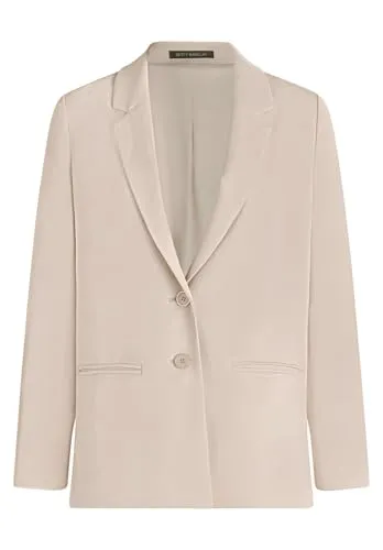 Betty Barclay Damen Longblazer mit Reverskragen in Grau Beige - Moderner Longblazer mit lässiger Passform und Reverskragen. Ideal für verschiedene Anlässe, mit einer Gesamtlänge von 70 cm. Kombinierbar für einen stilvollen Look.