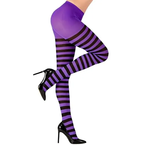 W WIDMANN MILANO Party Fashion - Strumpfhose, gestreift, 70 DEN, Halloween, Faschingskostüme