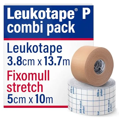 BSN Medical Leukotape P Combi Pack, Stretch Tape und Foxomull Tape für Patella- und Kniesicherung