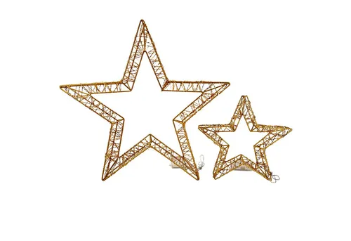 Online-Fuchs LED Weihnachtssterne 2er Set in gold von Online Fuchs