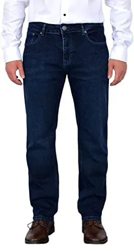 ADAM Herren Jeans Regular Fit - Bequeme Premium Jeans aus extraweicher Baumwolle - Die Regular Fit Jeans für Herren bietet optimalen Tragekomfort im Alltag. Klassisches 5-Pocket-Design, gerades Bein und Leder Logo-Badge am Bund. Ideal für Freizeit und Streetstyle.