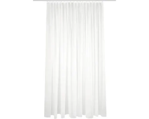 Vorhang mit Faltenband Sablio uni weiß leicht schimmernd 160x450 cm - Gardine aus hochwertigem Polyester, verleiht Ihrem Raum Eleganz mit einem dezenten Schimmer und sorgt für eine gemütliche Atmosphäre.