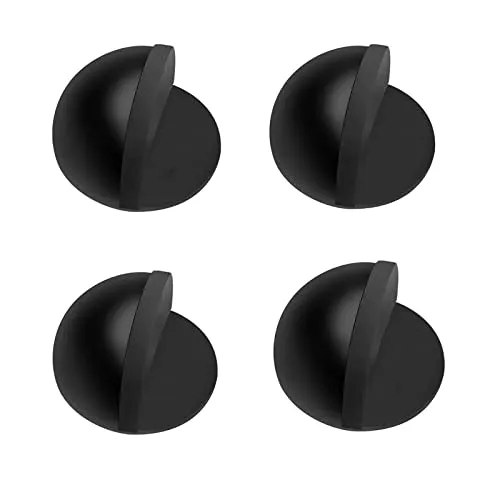 Türstopper Boden Selbstklebender, UKOFEW Edelstahl Türstopper Klinke, Türklinkenpuffer mit Gummipuffern, Schwarz Türpuffer Boden Wandpuffer für alle Hartböden Zum Schutz Von Wand und Möbel(4 Stück)