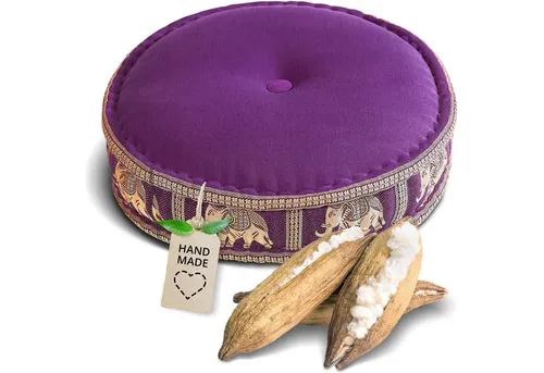 livasia Meditationskissen Zafukissen groß (Deluxe) in lila von livasia