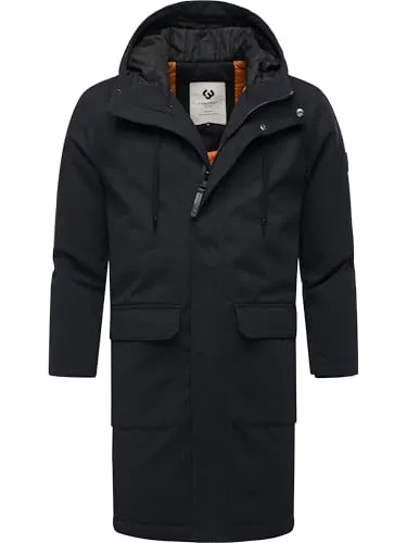 Ragwear Wintermantel Mr Them Long - Funktionsjacke für Herren, lange wasserdicht und winddicht mit Kapuze, ideal für kalte Wintertage und Outdoor-Aktivitäten.