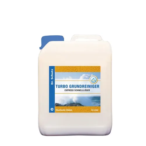 Dr. Schutz Turbo 10 L Pflegemittel - Bodenreiniger für elastische und mineralische Böden, entfernt kraftvoll Pflegefilme mit einer Schnelllöseformel und kurzer Einwirkzeit.