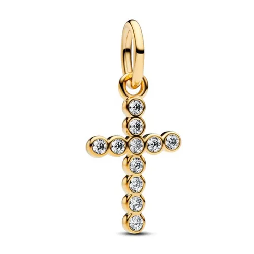 PANDORA Moments Kreuz Charm-Anhänger in gold von Pandora