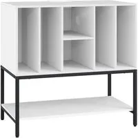 Costway Plattenspielerständer mit Ladestation Beistellschrank Weiß