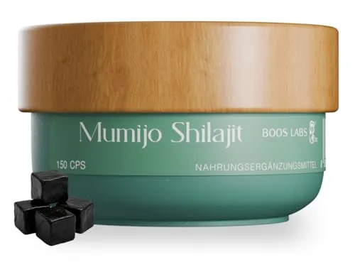 BOOS LABS Shilajit Kapseln Hochdosiert I 10 000mg = 10:1 Extrakt I 150 vegane Kapseln I 2Kps pro Tag I Mumijo Shilajit Original I >50% Fulvinsäure & >12% Huminsäure
