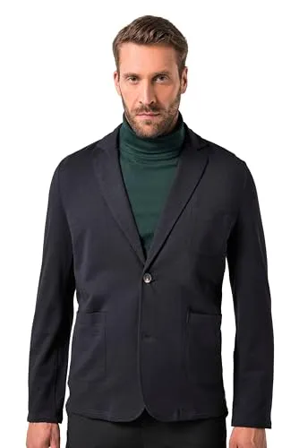 JP 1880 Herren Sweat-Sakko in Übergrößen L-8XL, schwarz 3XL - Stylisches Sweat-Sakko aus hochwertigem Flamm-Sweat mit feiner Struktur, ideal für den Business-Casual-Look. Mit Reverskragen und praktischen aufgesetzten Taschen.