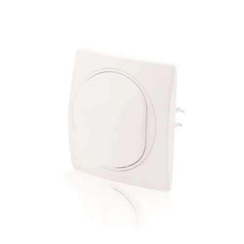 Intratec Nobilis Lichtschalter Set & 1er Rahmen, 2polig Ø 60mm ABS 10AX 250V Weiß Ein/Aus Schalter 80x80mm