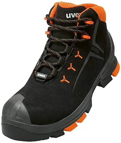 Uvex 2 Arbeitsstiefel S3 SRC ESD - Orange-Schwarz, Größe 40 - Herren Industrie & Handwerk Stiefel mit atmungsaktivem Mikrovelours-Obermaterial und rutschfester Sohle für höchsten Komfort und Sicherheit bei der Arbeit.