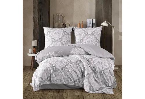 yadetextil Bettwäsche-Set Grau Barockstil 155x220 cm in grau von yadetextil