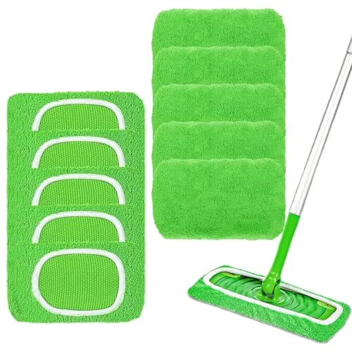 Dryxog 10 Stück Mikrofasertücher 25,4 x 11,5 CM Tücher Wiederverwendbare Bodenwischer Microfasertücher, Nass Trocken Wischmopp Bezug für die Reinigung von Hartböden Holzböden Mop Pads