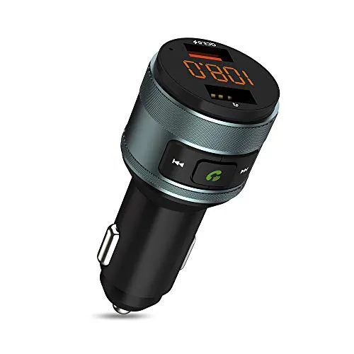 ZeaLife Bluetooth FM Transmitter QC 3.0 - Kabelloser Auto Radio Transmitter mit schnellem QC 3.0 Ladegerät und Bluetooth 5.3. Genießen Sie verlustfreie Musikübertragung und eine klare Freisprechfunktion für sicheres Fahren.