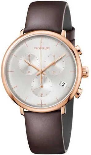 CK CALVIN KLEIN HIGH NOON K8M276G6 Chrono Leder Braun SWISS MADE