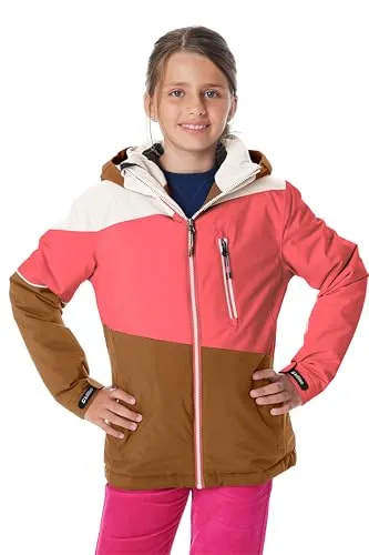 KILLTEC KSW 331 GRLS SKI JCKT - Sportliche Skijacke für Mädchen, Gr. 152, orange (koralle) - Funktionsjacke für Mädchen mit wasserdichter und atmungsaktiver Verarbeitung, Fleece-Innenseite und praktischer Skipasstasche – perfekt für den Skitag!