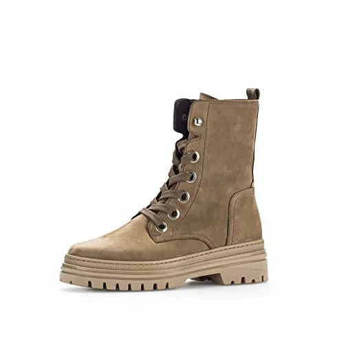 Gabor Damen Combat Boots - Gefütterte Winterstiefel für Frauen - Wanderschuhe mit warmem Flauschfutter und robustem Rauleder, ideal für kalte Tage und lange Spaziergänge.