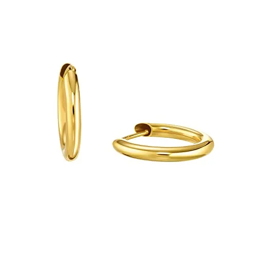 Amor Creolen Unisex Damen Herren Ohrschmuck, 1,2 cm, Gold, Kommt in Schmuck Geschenk Box, 2013675
