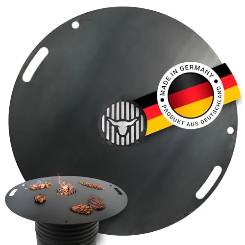 Feuerplatte Schwenkgrill 100cm INKL. Grilleinsatz – Grillplatte für Feuertonne, Feuerstelle & Feuerschale – A. Weyck Tools Plancha Grillring, Teppanyaki Platte – Hochwertiger Stahl 6mm Stärke - #17