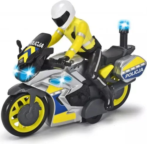Polizeimotorrad mit Licht und Sound, 17 cm