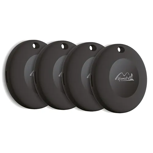 Lifemate Apple Find My Tracker - AirTag - Bluetooth-Tracker - Bluetooth-Tracker für Apple Geräte, ideal zur Ortung von Schlüssel, Tasche und mehr - 4 Stück in elegantem Schwarz.