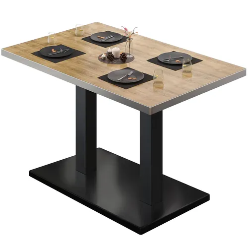 BM Bistrotisch Eiche Schwarz 130 x 80 cm