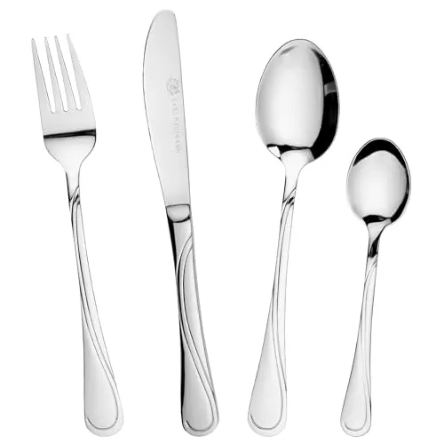 KARL HAUSMANN Besteck Set für 6 Personen - 24-Teilig - Essbesteck Spülmaschinenfest Rostfrei - Besteckset aus Edelstahl - Cutlery Set 6 People - Silverware Set - Bestecksets - Camping Besteck