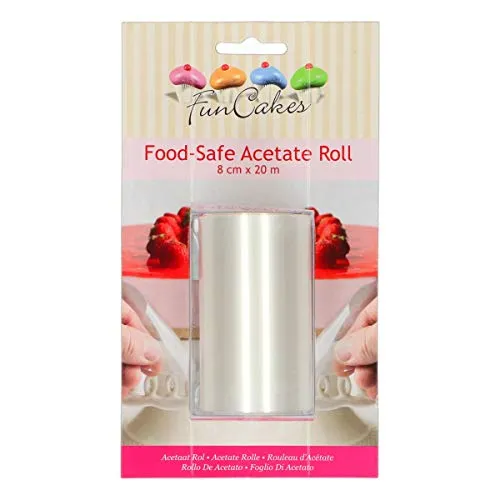 FunCakes FC2120 Tortenrandfolie Actetat-Folie 8cm x 20m, Acetat