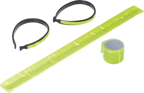 BIKE 40134 - 4-teiliges Reflektoren-Set für mehr Sicherheit - Warnwesten & Reflektoren: 4-teiliges Set mit Snap-Reflektorband und Hosenklammern für erhöhte Sichtbarkeit und Sicherheit im Straßenverkehr, ideal für Jogger und Radfahrer.