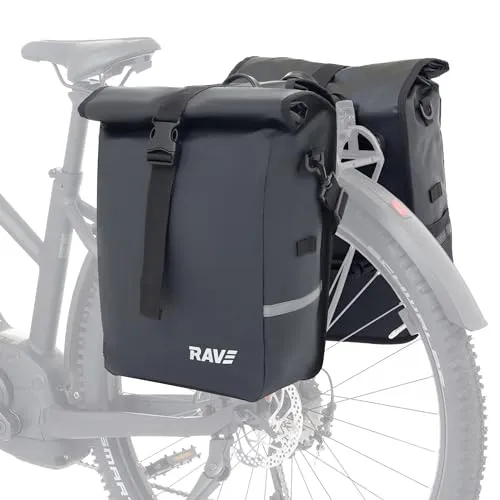 Rave Bike&Outdoor Gepäckträgertasche Voyage (2-tlg) - Fahrradtaschen mit schnellem Easy-Click-System für werkzeuglose Montage, wasserabweisend und ideal für Radsportler.
