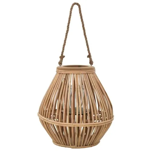 vidaXL Hängender Kerzenleuchter Weide Natur - Kerzenständer aus Korbweide, handgefertigt und einzigartig. Ideal für Gartenpartys und Hochzeiten, mit stabilem Glasbehälter für Sicherheit und elegantem Design.