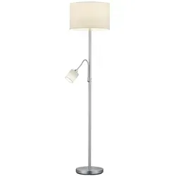 Trio Stehleuchte 2-flammig Stoffschirm weiß - Elegante Stehlampe mit 2-flammigem Stoffschirm, Höhe 170 cm und Durchmesser 40 cm. Ideal für stimmungsvolle Beleuchtung in Ihrem Wohnraum.