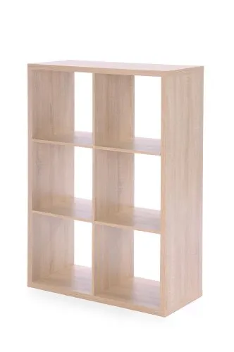 Raumteiler 6 Fächer - Bücherregal, Standregal - Bücherregal mit 6 Fächern, 25 mm Korpusstärke, in verschiedenen Farben erhältlich. Ideal für Faltboxen und Aktenordner. Hergestellt in Deutschland, inklusive Wandhalterung und Filzbodengleitern.