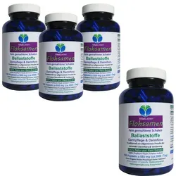 Flohsamen Premium feine Flohsamenschalen INDIEN 720 (4x180) - Fein gemahlene Flohsamenschalen aus Indien in Kapseln. Hochwertige Ballaststoffe zur Unterstützung einer ausgewogenen Ernährung. Ideal für eine bewusste Ernährung ohne Zusatzstoffe.