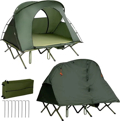 COSTWAY Kuppelzelt Campingzelt 4 in 1 für 2 Personen von Costway