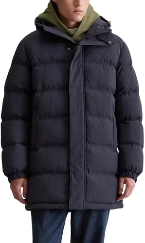 Marc O'Polo Denim Herren Steppmantel knielang wasserabweisend - Wasserabweisender Steppmantel mit großer Kapuze und elastischen Armabschlüssen. Ideal für einen lässigen Look und optimale Bewegungsfreiheit. Perfekt für jeden Tag und verschiedene Outfits.