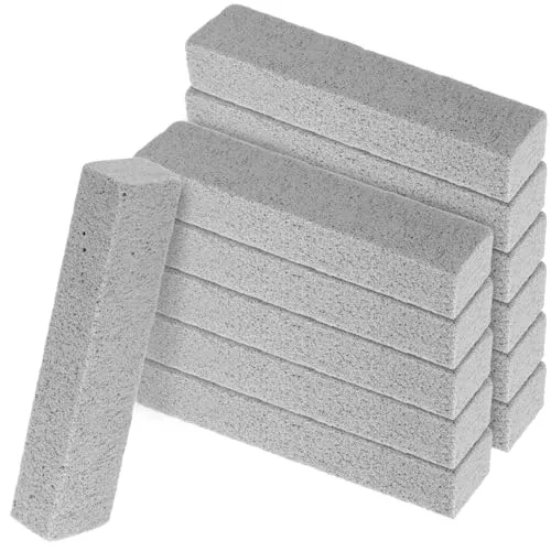 QWORK® 12 Stück Bimsstein Reinigungsstein, Reinigungsblock, Deep Putzstein, für Küche, Grill, Bad, WC, Fußpflege, Pool