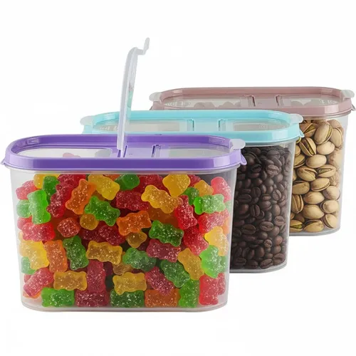 Schüttdosen 3er Set Vorratsdosen Müsli Frischhaltedosen Müslibox bunt 1,4 Liter