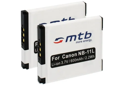mtb more energy [BAT-351 - Li-Ion] Kamera-Akku kompatibel mit Akku-Typ Canon NB-11L 600 mAh (3,7 V), passend für: Canon IXUS 125 HS, 127 HS, 132, 133, 135, 137, 140, 145, 147, 150, 155, 160, 165, 170, 175, 180, 185, 190, 240 HS, 245 HS, 265 HS, 275 HS, 285, 320 HS…