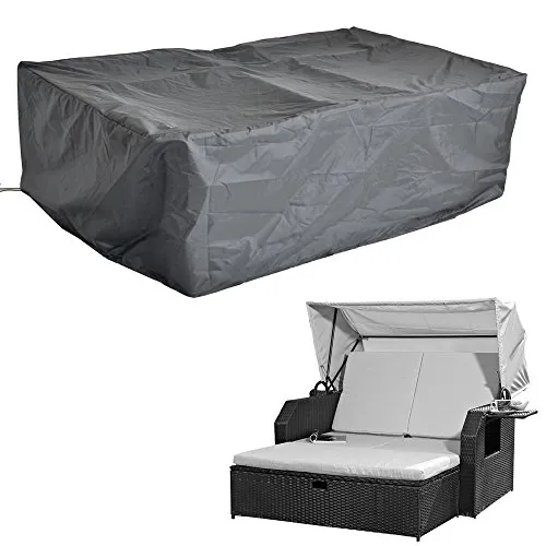 Melko Abdeckplane Strandkorb 144 x 146 x 90 cm Gartenmöbel Abdeckung Schutzhülle Rattanmöbel Wetterschutz