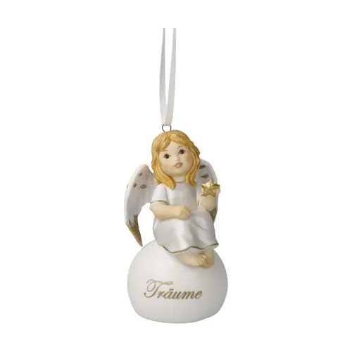 Engelfigur Engelglöckchen Träume - Gloria Weihnachten - Weihnachtlicher Zierschmuck, handbemalte Goebel Figur aus hochwertigem Biskuit-PRZ, die festliche Stimmung und Geborgenheit in Ihr Zuhause bringt. Ideal für Sammler und als Geschenk.