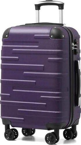 Rollkoffer COOLIFE Hartschalen-Koffer 4 Rollen Graulila mit TSA-Schloss