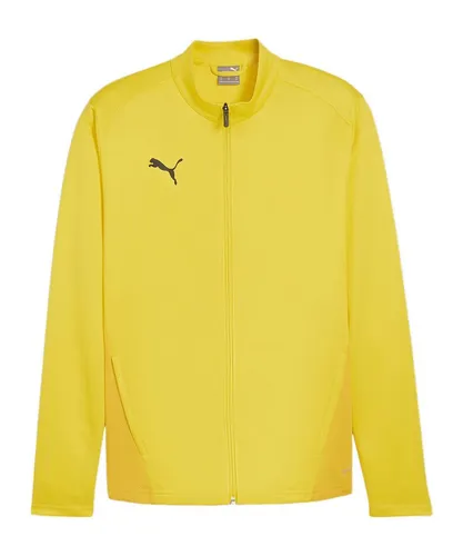 Puma Teamgoal Polyesterjacke Herren - Gelb - Sportjacke für Herren von Puma, atmungsaktiv mit geschlossenen Mesh-Seitenteilen für optimale Belüftung und Reißverschlusstaschen für sicheren Stauraum. Ideal für Training und Outdoor-Aktivitäten.