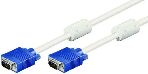 Monitor Anschlusskabel VGA SVGA 1,8m Ferritkerne beige