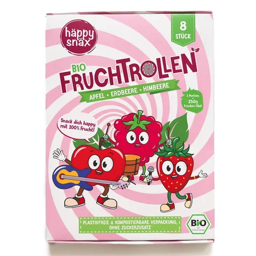 Häppy Snäx. BIO Fruchtrolle-Set, 8 Rollen